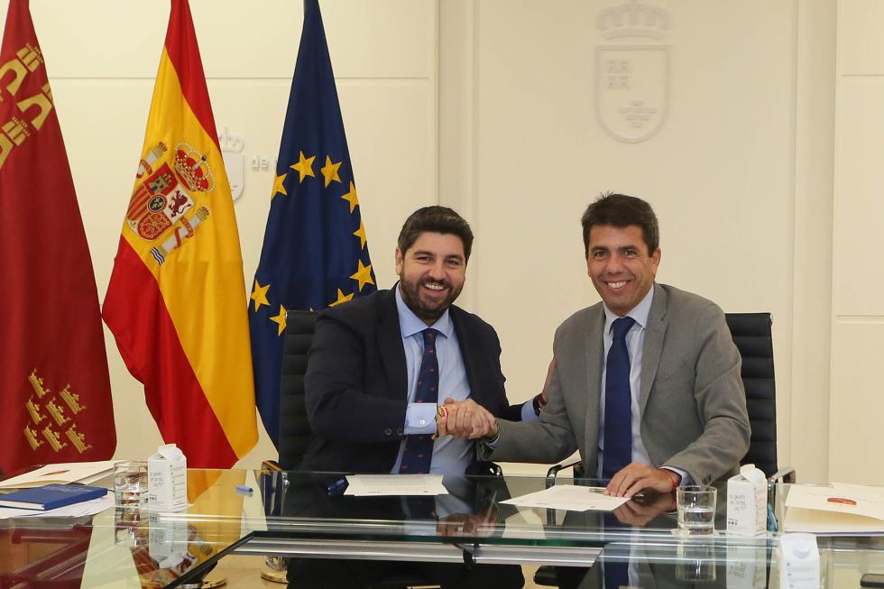 Mazón y López Miras suman fuerzas para “defender y exigir” los recursos hídricos necesarios para la Comunitat y Región de Murcia